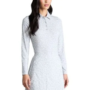 G/FORE Womens Ditsy Floral Tech Jersey Long Sleeve Golf Polo