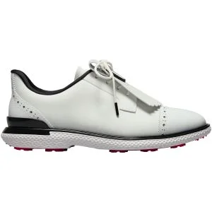 G/FORE Womens Gallivan2r Brogue Cap Toe Golf Shoes - Snow/Onyx