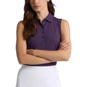 G/FORE Womens Geo 2 Silky Tech Nylon Sleeveless Golf Polo