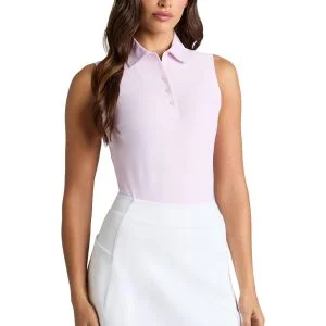 G/FORE Womens Geo Tech Pique Sleeveless Golf Polo