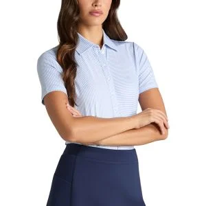 G/FORE Womens Mix Stripe Short Sleeve Golf Polo