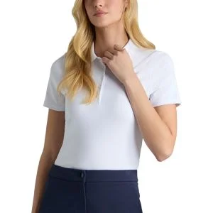 G/FORE Womens Ribbed Tech Nylon Golf Polo Shirt Snow