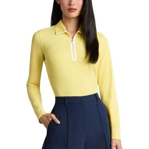 G/FORE Womens Silky Tech Nylon Long Sleeve Zip Golf Polo