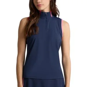 G/FORE Womens Silky Tech Nylon Mock Neck Quarter Zip Golf Polo