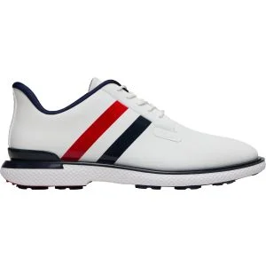 G/FORE Gallivan2r Stripe Golf Shoes Snow/Twilight Lateral Side View