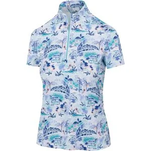 Greg Norman Women's Beachside Bliss Zip Golf Polo