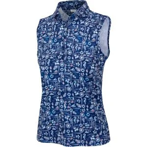 Greg Norman Women's Coastal Montage Sleeveless Golf Polo