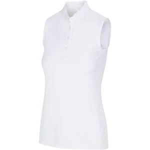Greg Norman Womens ML75 Ruffle Collar Sleeveless Button Golf Polo - ON SALE