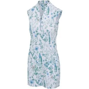 Greg Norman Womens Santolina Sleeveless Botanical Floral Golf Dress