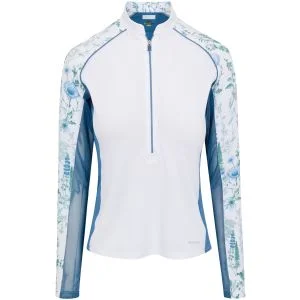 Greg Norman Womens Sun-Protection Jacarandas Half Zip Golf Pullover