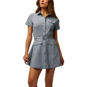 Greyson Women's Phoenix Belted Shirt Short Sleeve Golf Dress