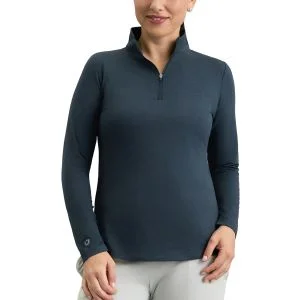 IBKUL Women's IBKumfortable Long Sleeve Mock Neck Golf Top