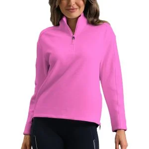 IBKUL Womens Micro Waffle Knit Quarter-Zip Golf Pullover