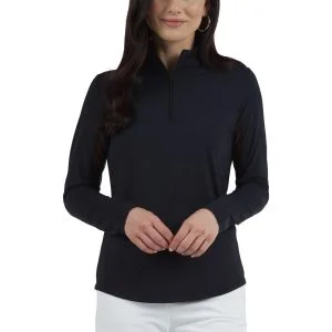 IBKUL Womens Solid Mock Neck Golf Top