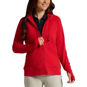 IBKUL Womens Solid Popcorn Stitch Zip Hoody Golf Jacket