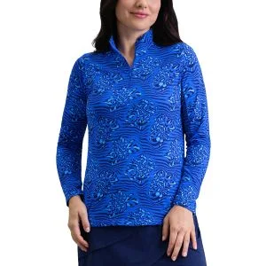 IBKUL Women's Yun Long Sleeve Mock Neck Golf Top