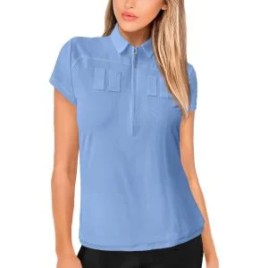 Jamie Sadock Womens Mesh Overlay Golf Top
