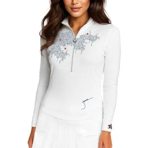 Jamie Sadock Women's Mesh Sunsense Long Sleeve Golf Top