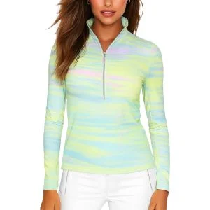 Jamie Sadock Women's Painted Sunset Sunsense Long Sleeve Golf Top