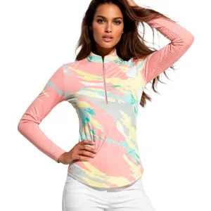 Jamie Sadock Womens Splash Sunsense Long Sleeve Golf Top - 61154