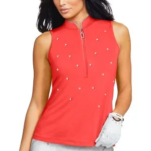 Jamie Sadock Womens Star Spangled Sleeveless Golf Top