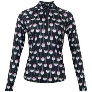 JoFit Womens Printed UV Mock Long Sleeve Golf Top