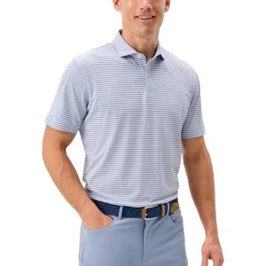 Johnnie-O Cruz Stripe Performance Mesh Golf Polo