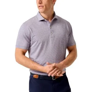johnnie-O Michael Striped Jersey Performance Golf Polo