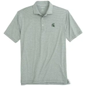 johnnie-O Michigan State Spartans Lyndon Striped PREP-FORMANCE Golf Polo 