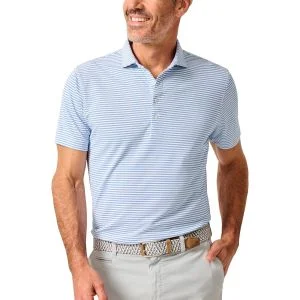 johnnie-O Stetson Stripe Performance Mesh Golf Polo