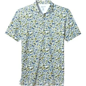 johnnie-O University of Michigan Galvin Performance Jersey Printed Golf Polo