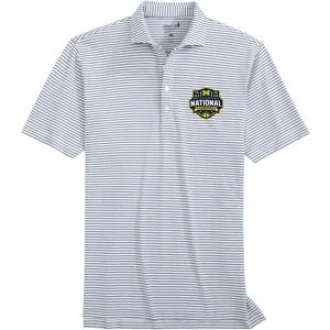 Johnnie-O University of Michigan Stetsons Striped Performance Mesh Golf Polo - 2026 Mens College Basketball Champions Logo