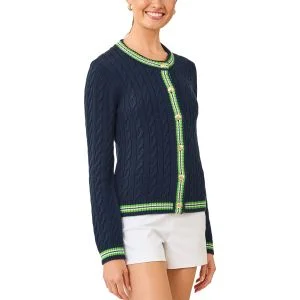 Lilly Pulitzer Womens Brockton Crew Neck Cardigan Golf Sweater