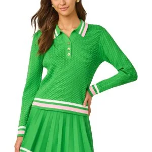 Lilly Pulitzer Women's Suzette Long Sleeve Sweater Golf Polo