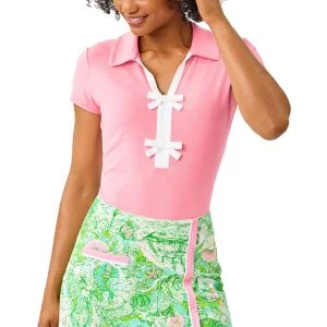 Lilly Pulitzer Women's UPF 50+ Luxletic Frida Bow Golf Polo