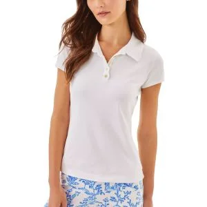 Lilly Pulitzer Women's UPF 50+ Luxletic Frida Scallop Golf Polo Top