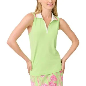 Lilly Pulitzer Womens UPF 50+ Luxletic Frida Sleeveless Golf Polo