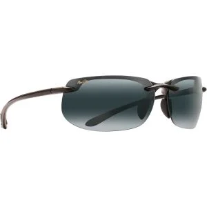 Maui Jim Banyans Rimless Gloss Black Sunglasses - Polarized Neutral Grey Lenses