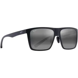 Maui Jim Honokalani Rectangular Matte Black Sunglasses Polarized Neutral Grey Lenses