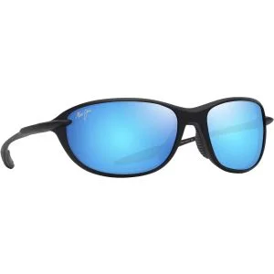 Maui Jim Ho'okipa Ultra R Wrap Matte Black Sunglasses Polarized Blue Hawaii Lenses