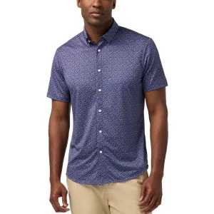 Mizzen+Main Halyard Golf Shirt Midnight Navy Variegated Leaf