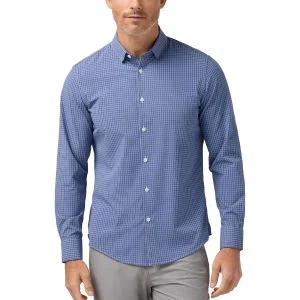 Mizzen+Main Leeward No Tuck Button Down Golf Shirt - Coastal Fjord Charles Grid