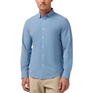 Mizzen+Main Leeward No Tuck Button Down Golf Shirt - Dark Teal Sam Plaid