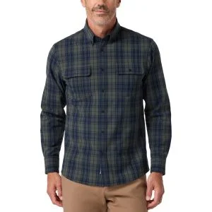 Mizzen+Main Upstate Flannel Golf Shirt - Olive Lucas Plaid