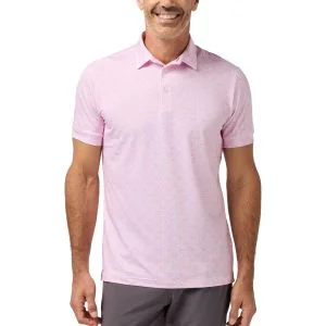 Mizzen+Main Versa Golf Polo Pink Azaleas Outline