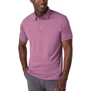 Mizzen+Main Versa Golf Polo - Mulberry Balanced Stripe