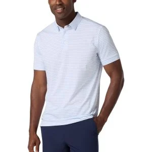 Mizzen+Main Versa Golf Polo - White Multi Stripe