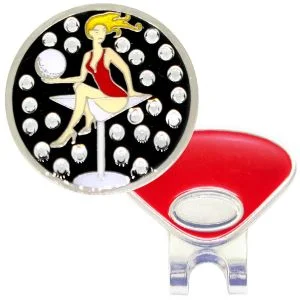 Navika Womens Hat Clip Ball Marker Adorned with Crystals from Swarovski