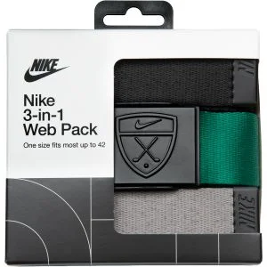 Nike 3-In-1 Web Golf Belt Pack Golf Shield Buckle