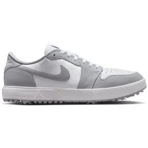 Nike Air Jordan 1 Low G Spike Golf Shoes Wolf Grey/Wolf Grey/White Lateral Side View
